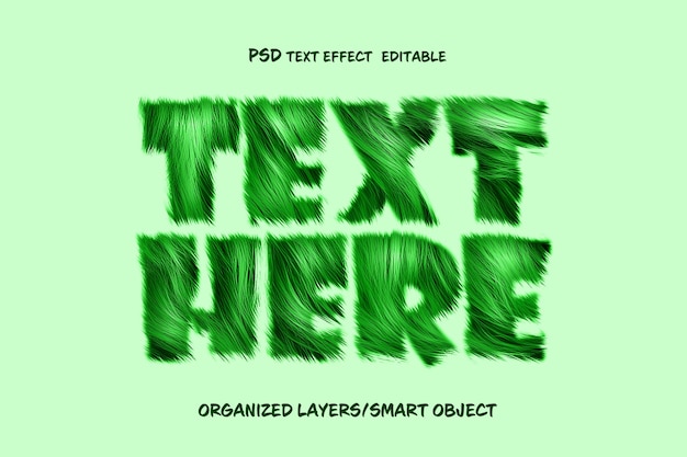 3D-Soft-Furry-Text-Effekt mit verschwommenem und entzückendem Schriftstil