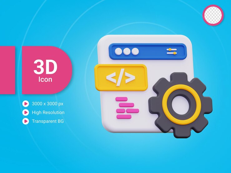 PSD 3d software development icon