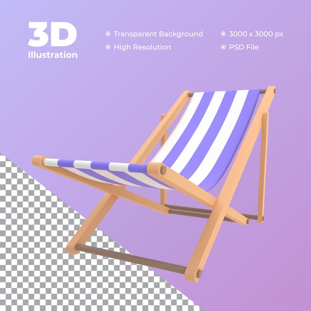 3D-Sommerstrandkorbillustration