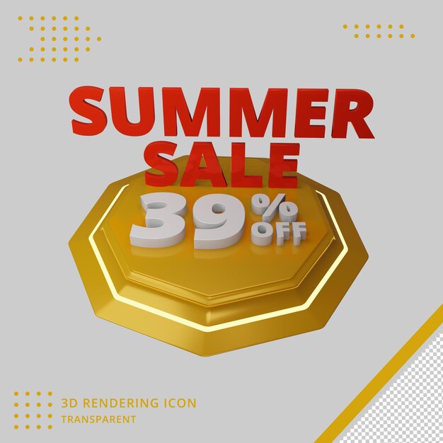 3d-sommerverkaufsrabattangebot in 3d-rendering