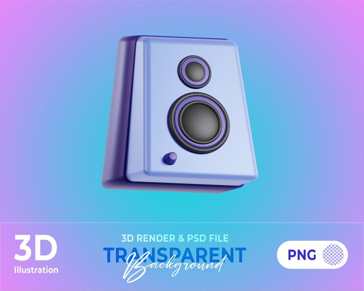 PSD 3d sound system with transparent background