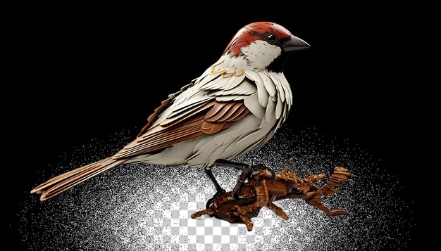 PSD 3d sparrow png transparente (en inglés)