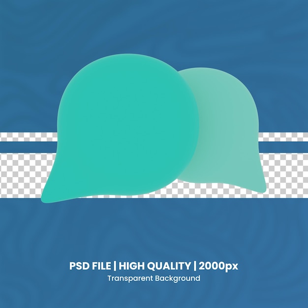 3d speech bubble 3d render icon sfondo trasparente rendering di alta qualità
