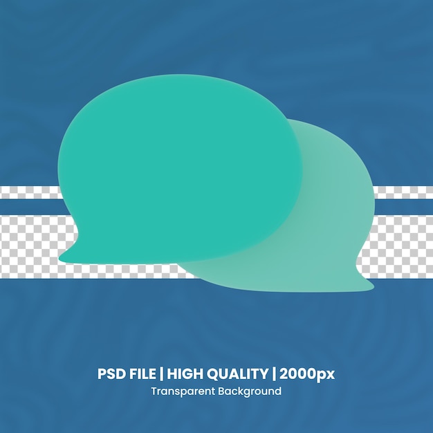 3d speech bubble 3d render icon sfondo trasparente rendering di alta qualità