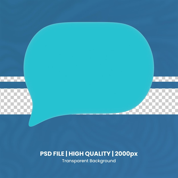 3d speech bubble 3d render icon sfondo trasparente rendering di alta qualità