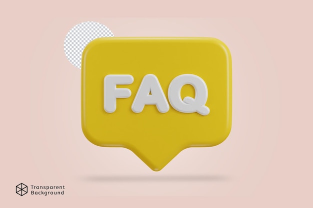 3d speech bubble with FAQ icon vector illustration