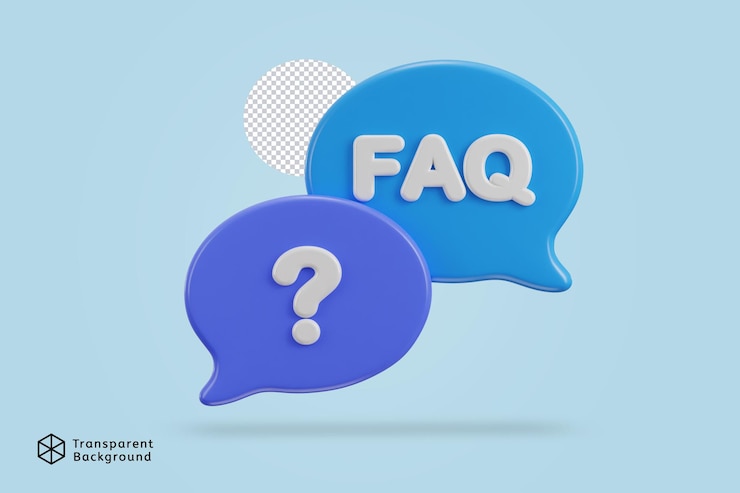 PSD 3d speech bubble with faq icon vector illustration