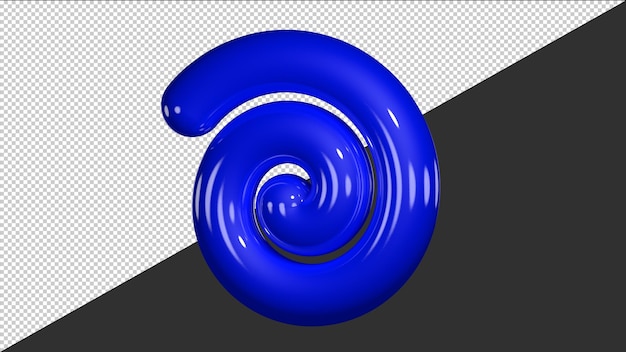 3d-spirale in blauer farbe
