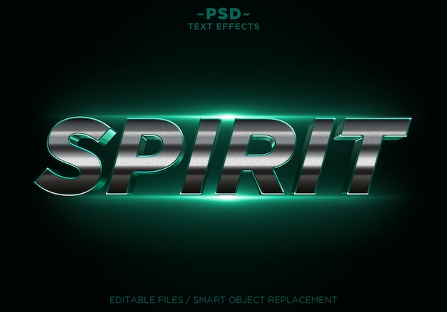 3D Spirit Green Glitter Golden Effects Texto editable