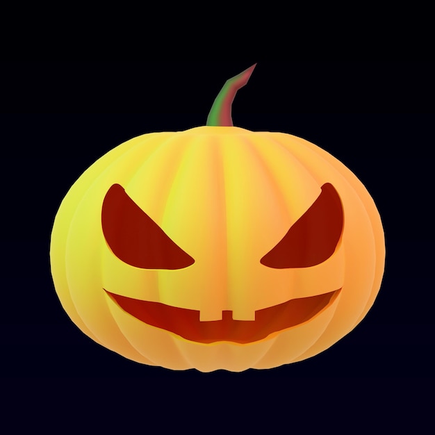 3D Spooky Halloween Pumpkin Cartoon