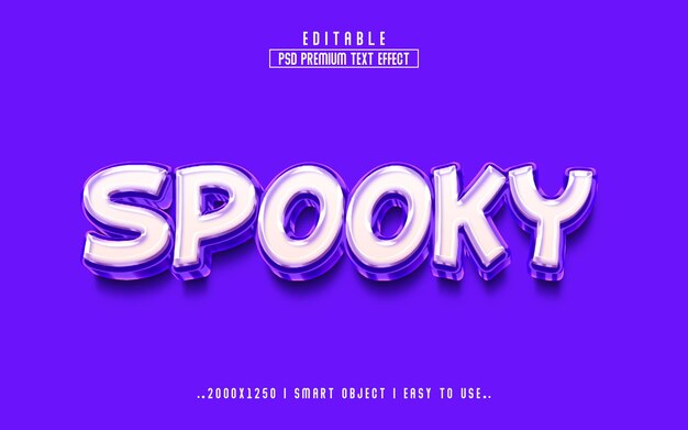 3d Spooky psd text effect style editable