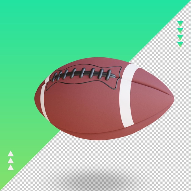 3d Sport Ball American Football renderização vista direita