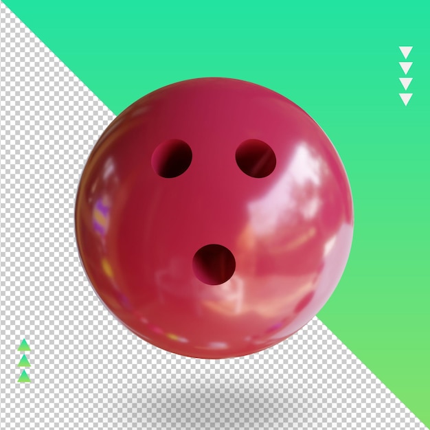 PSD 3d sport ball bowling ball renderização vista superior