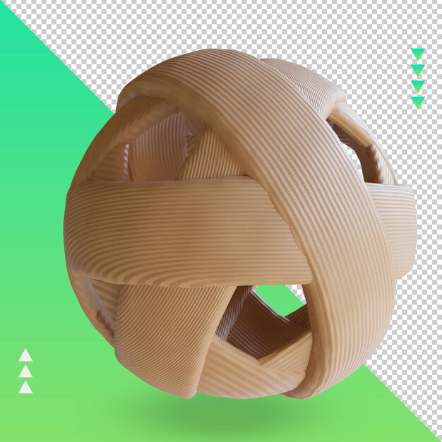 3d Sport Ball Sepak Takraw Ball renderizado vista izquierda