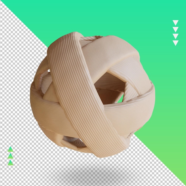 PSD 3d sport ball sepak takraw ball renderizado vista superior