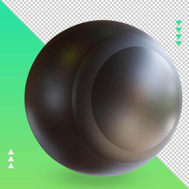 PSD 3d sport ball superball renderizando a vista esquerda