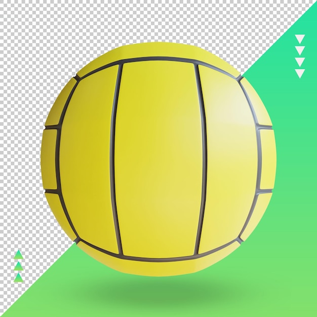 PSD 3d sport ball waterpolo renderizado vista frontal