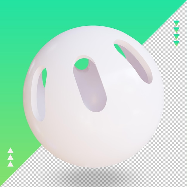 3d Sport Ball Wiffleball renderizado vista derecha