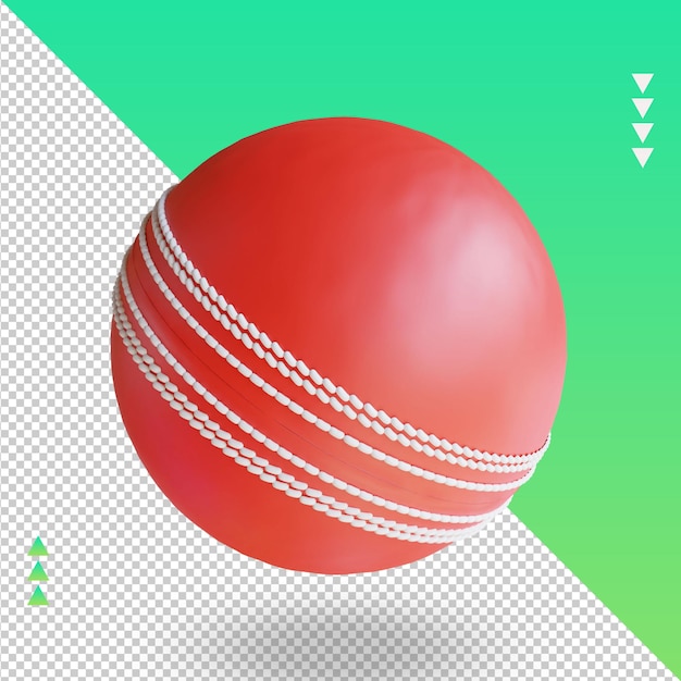 3d-sportball cricket, der die draufsicht wiedergibt