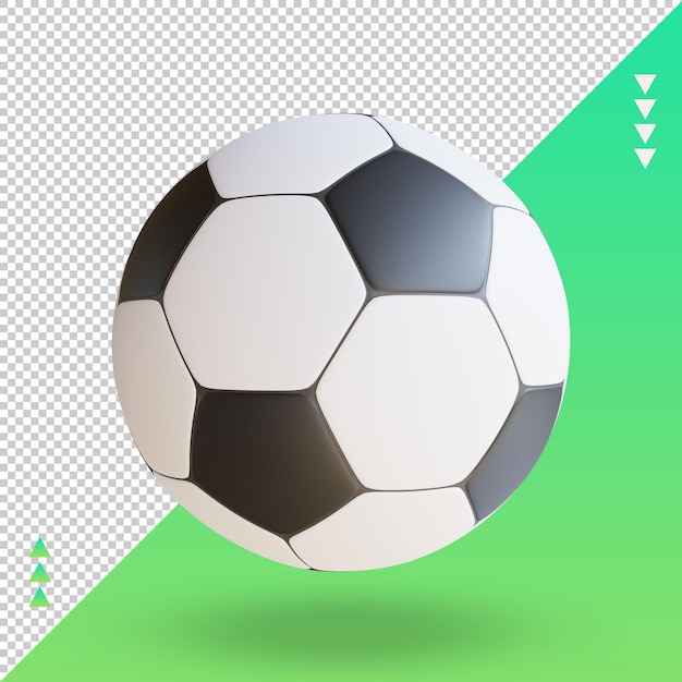 3D-Sportball-Fußball-Rendering-Vorderansicht