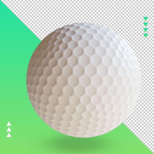 3D-Sportball Golfball-Rendering der linken Ansicht