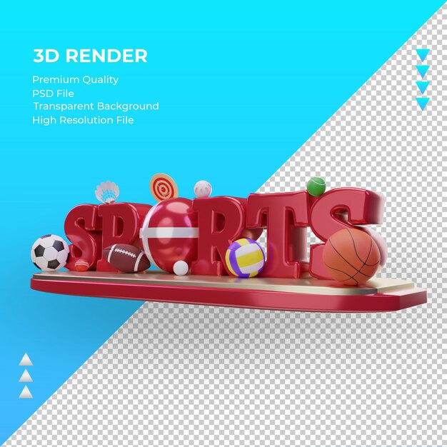 PSD 3d sports day dinamarca flag rendering vista derecha