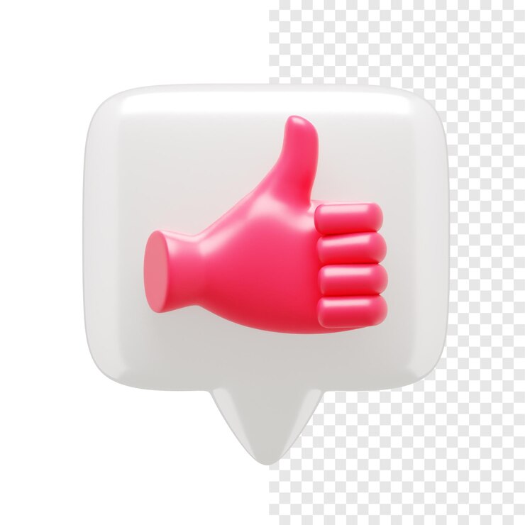 PSD 3d-sprachblase daumen nach oben
