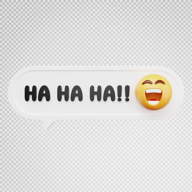PSD 3d-sprechblase mit hallo ha ha ha wort