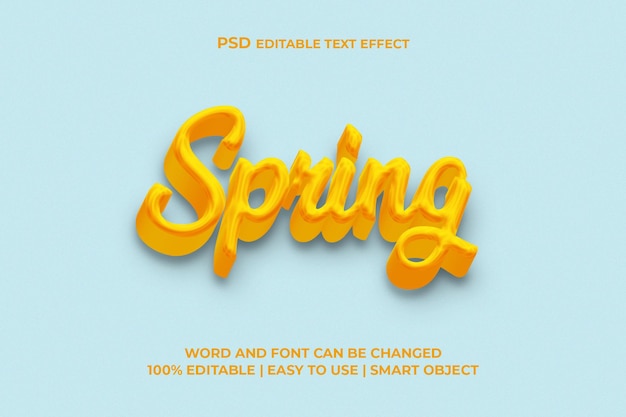 3D Spring Text Effect PSD