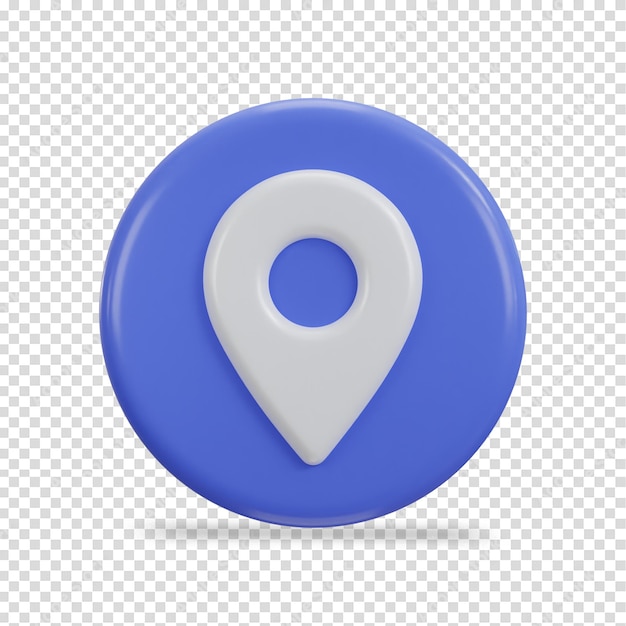 3D-Standort-Symbol mit abgerundeter Tasten-Symbon-Illustration