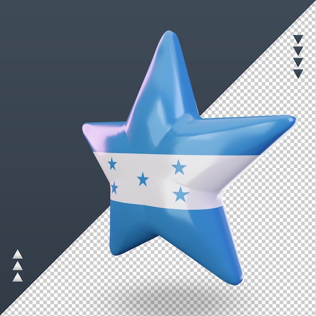 3d Star Rendu Du Drapeau Du Honduras Vue De Droite