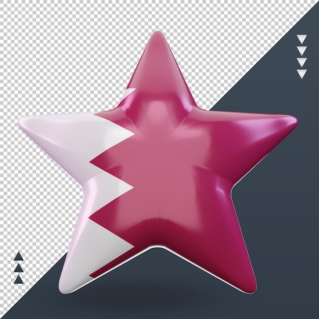 3d Star Rendu Du Drapeau Du Qatar Vue De Face