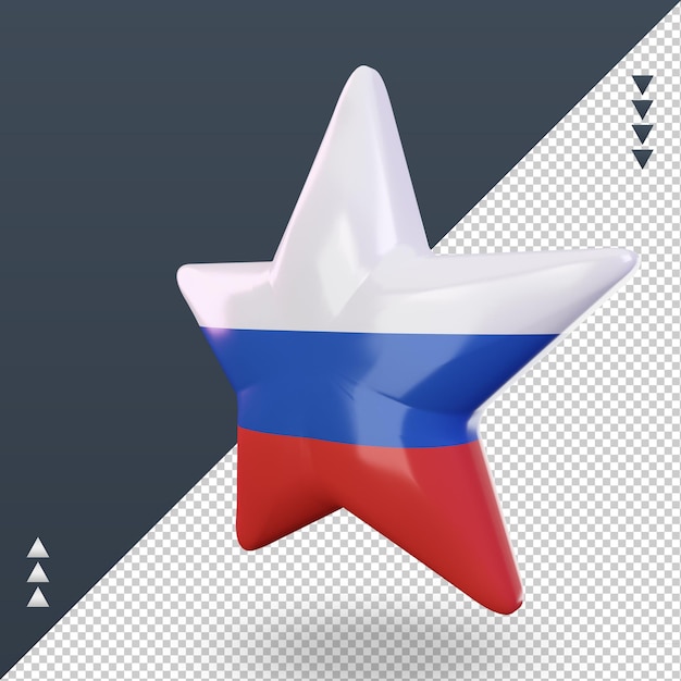 3d star rendu du drapeau russe vue de droite