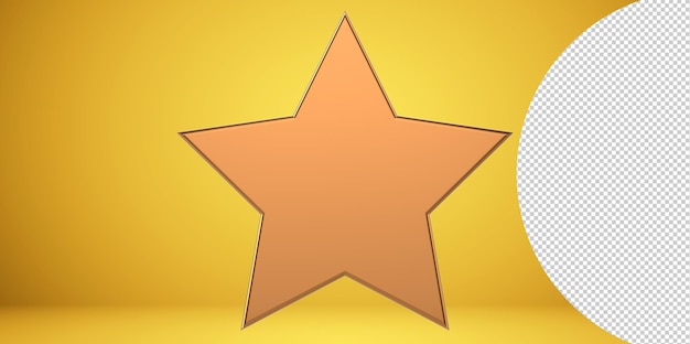 3d Star Silver 3D Elements isolati su sfondo PNG trasparente