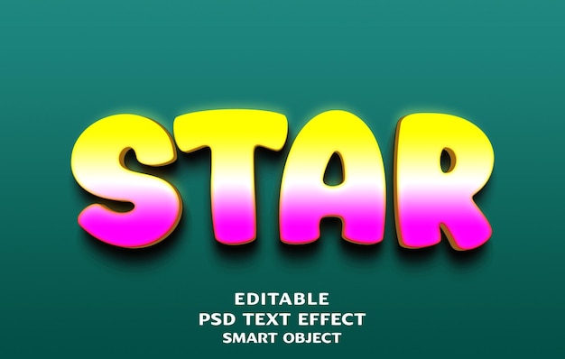 3D-Star-Text-Effekt-Design
