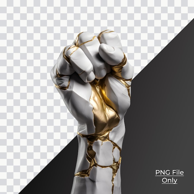 PSD 3d starke hand marmoroberfläche gold detailliert