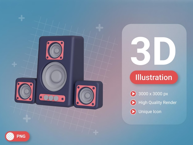 3D-Stereo-Lautsprecher-Symbol