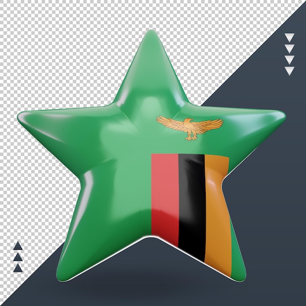 PSD 3d stern sambia flagge rendering vorderansicht