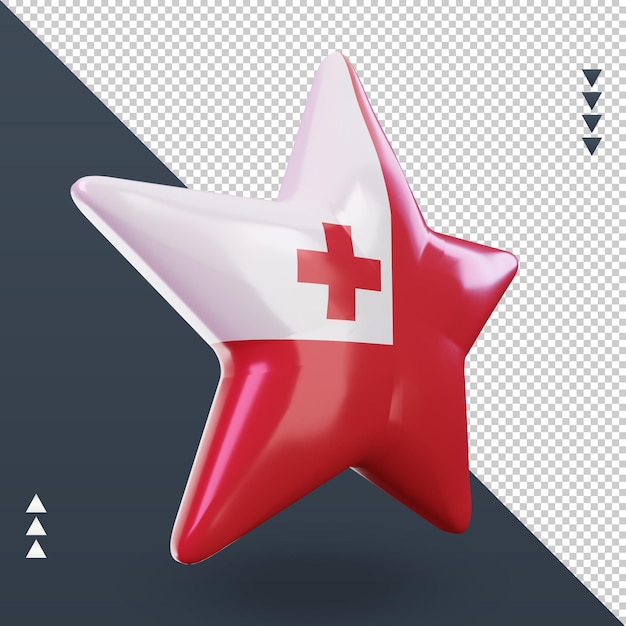 PSD 3d-stern tonga flagge rendering linke ansicht