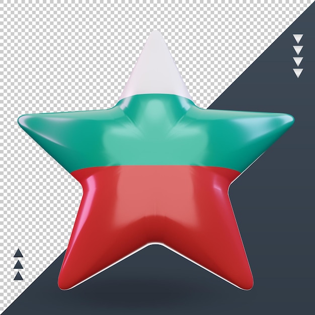 PSD 3d-sterne-bulgarien-flagge-rendering-vorderansicht
