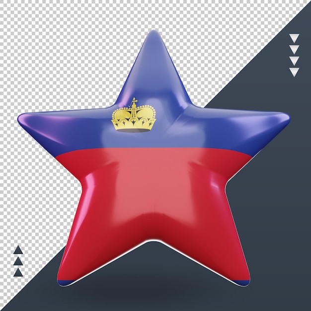 PSD 3d-sterne-liechtenstein-flagge-rendering-vorderansicht