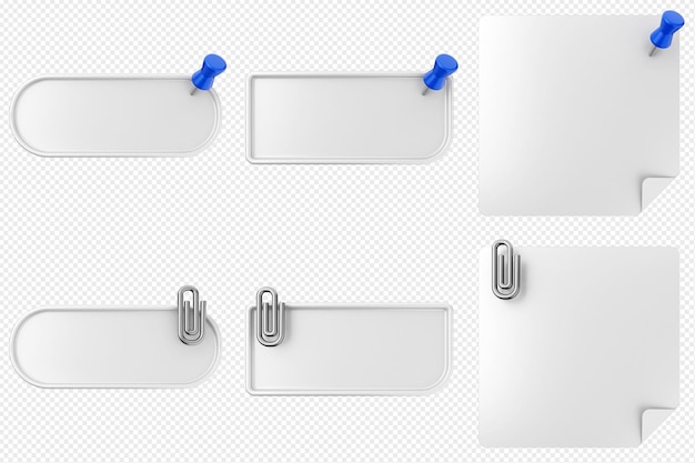 3D-Sticky-Note-Papier-Textbox mit 3D-Pin