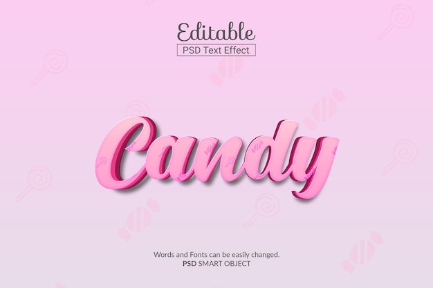 3d-stil pink candy texteffekt