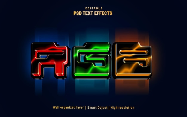 PSD 3d-stil rgb-farbe editierbarer texteffektstil