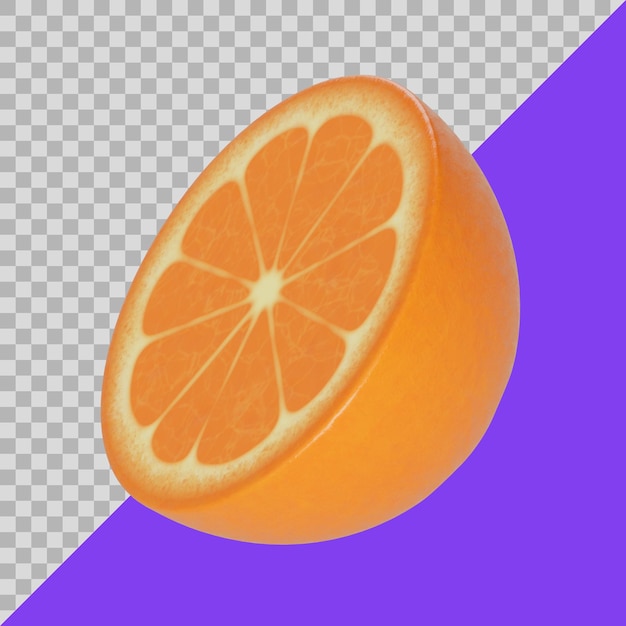 3d stilisierte geschnittene orange