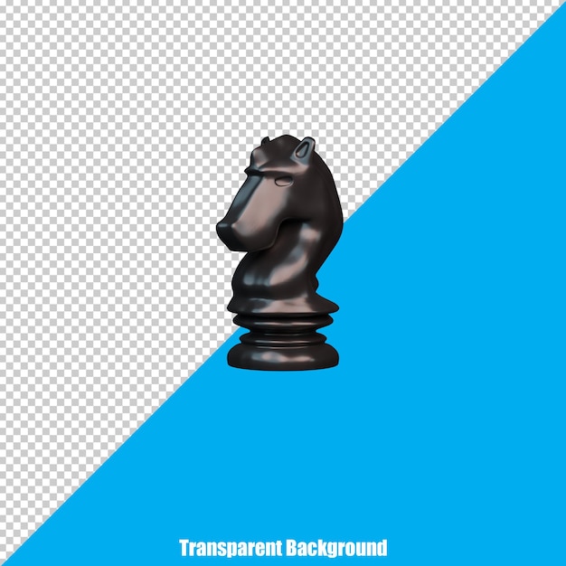 3d stilisierte realistische darstellung von schachfiguren auf transparentem hintergrund