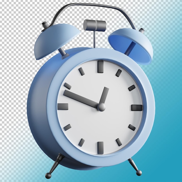 3D stilisierte Uhr auf transparentem Hintergrund