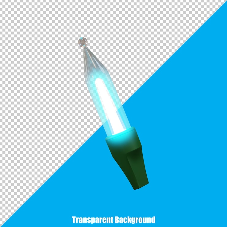 PSD 3d stilisierte weihnachtsbeleuchtung auf transparentem hintergrund