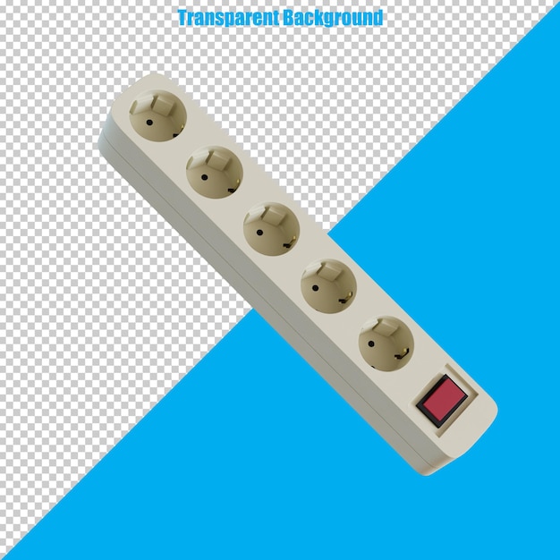 3D-stilisierter Plug mit realistischem Aussehen auf transparentem Hintergrund