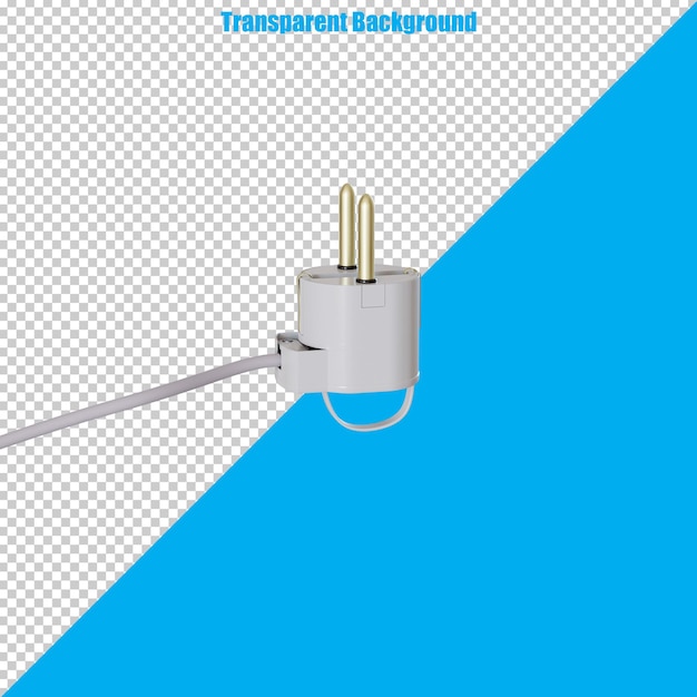 PSD 3d-stilisierter plug mit realistischem aussehen auf transparentem hintergrund